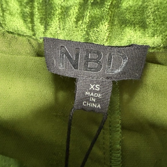 NBD Top Womens XS Green Button Up Velour Long Sleeve 70s Boho Hippie Career NWT - Picture 6 of 13